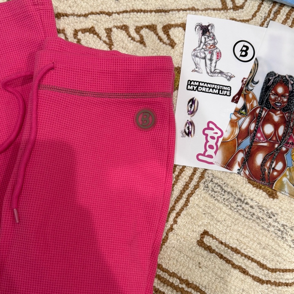 BodybyRavenTracy WAFFLE KNIT SET (PINK/BROWN)